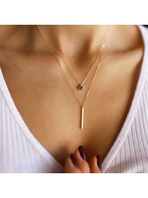 Çubuklu Gözlü Ikili Kolye