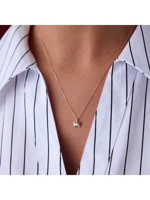 Taşlı Kral Tacı Kolye