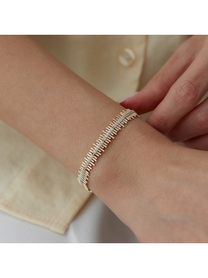 Slim Zig Zag Taşlı Line Bileklik
