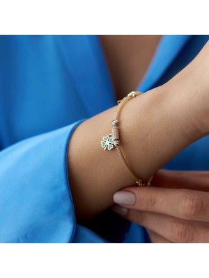 Mineli Yonca Kelebek Charm Bileklik