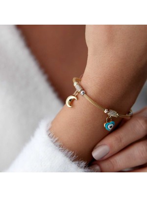 Iç Içe Kalp Charm Bileklik