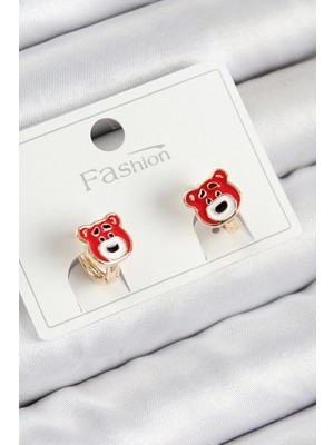 Pirinç Ayıcık Model Gold Renk Çocuk Küpe