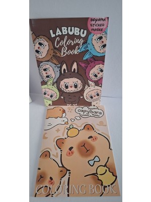 Mutluanılar Parti Evi 2li Boyama Kitabı Labubu Capy Bara