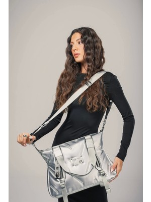 Tiven Gri Cilt Omuz ve Kol Çantası