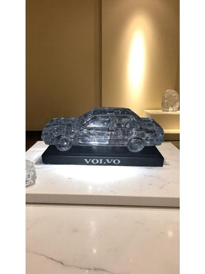 Standlı Kristal Volvo Araba Dekoratif Obje ve Biblo Süs