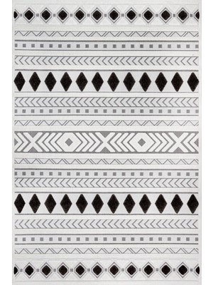 Geometrik Gri Pamuk Kare Modern Desenli Pamuk Makinada Yıkanabilir Hav Toz Vermez Leke Tutmayan Kaymaz Taban Dijital Makine Baskı Salon Yolluk Mutfak Halı