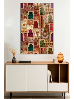Rengarenk Islami Motif Cam Tablo, Darbelere Dayanıklı Kırılmaz Cam, Hediyelik