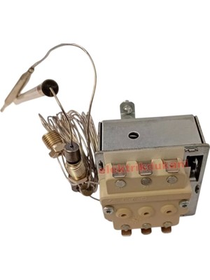 Ego Çift Problu Sanayi Tip Trifaze 60-180 Derece Gazlı Fritöz Termostat ( Iki Uclu 6 Ayaklı 3 Kontaklı)