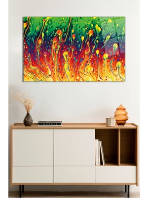 Renkli Boyalar Soyut Cam Tablo, Darbelere Dayanıklı Kırılmaz Cam, Hediyelik