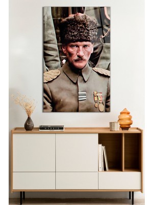 Mustafa Kemal Atatürk Portresi Cam Tablo, Darbelere Dayanıklı Kırılmaz Cam, Hediyelik
