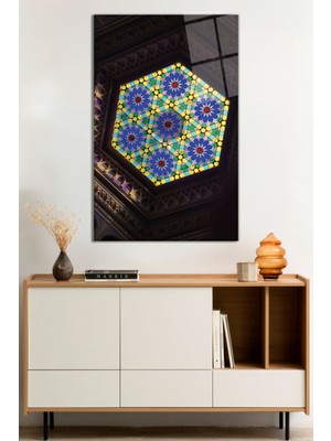 Islami Dini Motif Cam Tablo, Darbelere Dayanıklı Kırılmaz Cam, Hediyelik