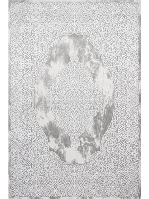 Çerçeveli Gri Pamuk Kare Modern Desenli Pamuk Makinada Yıkanabilir Hav Toz Vermez Leke Tutmayan Kaymaz Taban Dijital Makine Baskı Salon Yolluk Mutfak Halı