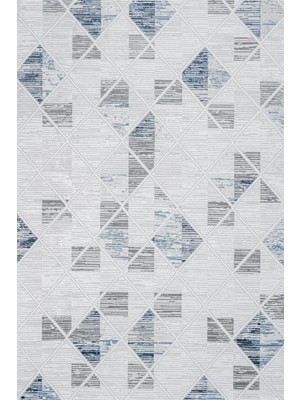 Hali.Net 240x240 cm Gri Beyaz Soyut Geometrik Modern Geometrik Yıkanabilir Halı | Salon Yatak Odası Halısı | Leke Tutmaz Hipoalerjenik | CREA_GALYON-16111