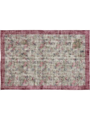 Kırmızı Eskitme Yün Modern Desenli Yün Hav Toz Vermez Leke Tutmayan Salon Yolluk Mutfak El Dokuma Halı