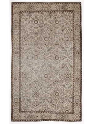 Bespoky 152x258 cm Bej Klasik Yün Halı | Salon Yatak Odası Halısı | %100 Doğal Yün El Yapımı El Dokuma | UNİQUE-6068