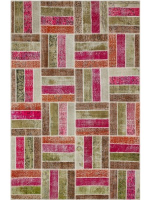 Bespoky Çok renkli Patchwork Karışık Halı | Salon Yatak Odası Halısı | UNİQUE-36919
