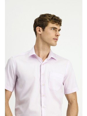 Kısa Kol Regular Fit Pamuklu Non Iron Gömlek