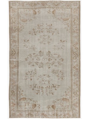 Bespoky 160x264 cm Bej Açık Bej Geleneksel Eskitme Çiçekli Halı | Salon Yatak Odası Halısı | UNİQUE-5249