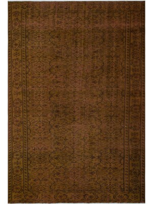 Atina Kırmızı Eskitme Yün Modern Desenli Yün Hav Toz Vermez Leke Tutmayan Salon Yolluk Mutfak El Dokuma Halı