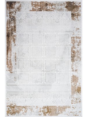 Hali.Net 80x150 cm Kahverengi Amazon Pamuk Yıkanabilir Etnik Halı | Mutfak Balkon Salon Halısı | Leke Tutmaz Hipoalerjenik Çabuk Kuru | CREA_AMAZON-12055