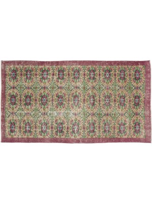 Bespoky 143x267 cm Kırmızı Klasik Yün Halı | Salon Yatak Odası Halısı | %100 Doğal Yün El Yapımı El Dokuma | UNİQUE-10676