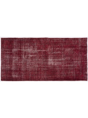 Kırmızı Eskitme Yün Modern Desenli Yün Hav Toz Vermez Leke Tutmayan Salon Yolluk Mutfak El Dokuma Halı