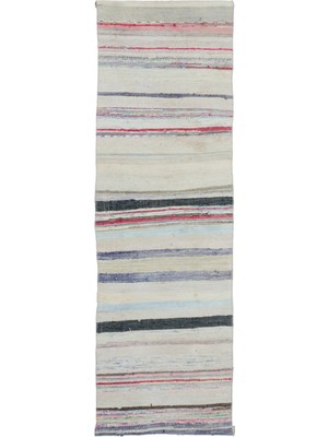 Bespoky 69x225 cm Çok Renkli Klasik Yün Halı | Balkon Halısı Mutfak Koridor Halı | %100 Doğal Yün El Yapımı El Dokuma | UNİQUE-32542