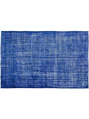 Mavi Eskitme Yün Modern Desenli Yün Hav Toz Vermez Leke Tutmayan Salon Yolluk Mutfak El Dokuma Halı