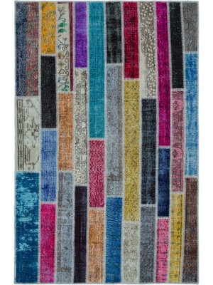 Bespoky 154x235 cm Kırmızı Çok renkli Yama işi Bohem Karışık Halı | Salon Yatak Odası Halısı | UNİQUE-25218