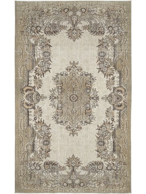 Caserta Ekru Modern Naturel Viskon Modern Desenli Yün Hav Toz Vermez Leke Tutmayan Salon Yolluk Mutfak El Dokuma Halı