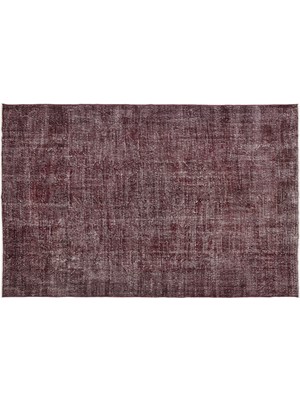 Kırmızı Eskitme Yün Modern Desenli Yün Hav Toz Vermez Leke Tutmayan Salon Yolluk Mutfak El Dokuma Halı