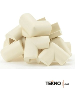 Teknozeel Bebek  Çocuk Güvenliği Krem Kauçuk 8 Adet Masa ve Sivri Köşe Kenar Koruyucu (3m Bant Hediye)