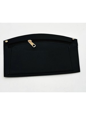 Angel Çanta Aksesuar 24X15 cm Siyah Renk Troklu Suni Deri Cep Light Gold Metalli