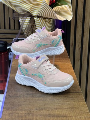 Kız Çocuk Ortopedik Spor Ayakkabı-Pudra-Su Yeşili