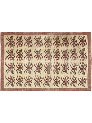 Kırmızı Çiçekli Yün Modern Desenli Yün Hav Toz Vermez Leke Tutmayan Salon Yolluk Mutfak El Dokuma Halı