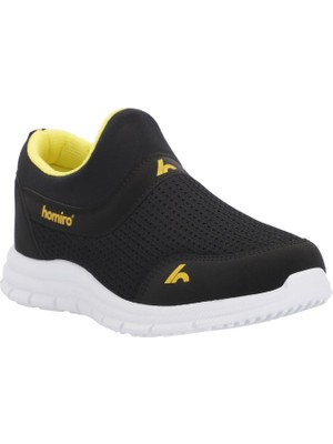 Bağcıksız Çocuk Triko Spor Ayakkabı-Siyah Sarı