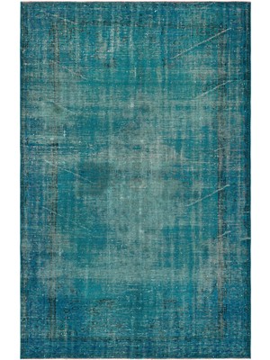 Bespoky El Dokuma Turkuaz Yün Halı | El Yapımı Klasik Salon Halısı | %100 Doğal Yün