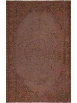 Bespoky 169x264 cm Kahverengi Klasik Yün Halı | Salon Yatak Odası Halısı | %100 Doğal Yün El Yapımı El Dokuma | UNİQUE-28593