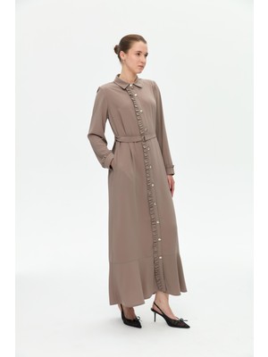 Günay Karaca Ferace Abaya Elbise Yazlık Kadın Tesettür 20233