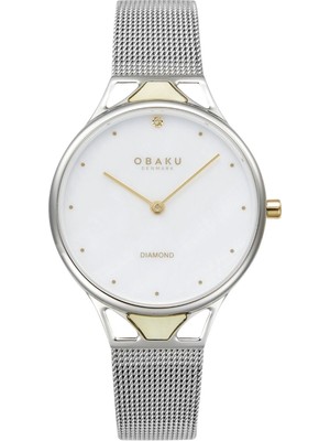 Obaku Denmark V302LXCWMC Quartz Çelik Hasır Gri Safir Cam 32 mm Kadın Kol Saati
