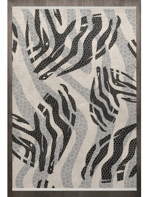 Bespoky 80x150 cm Gri Modern Etnik Halı | Yatak Odası Çocuk Odası Halı | Yıkanabilir Kaymaz Leke Tutmayan | F_EUROPEAN-8006