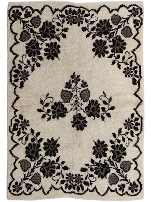 Bespoky 150x220 cm Bej Klasik Yün Halı | Salon Yatak Odası Halısı | %100 Doğal Yün El Yapımı El Dokuma | UNİQUE-711