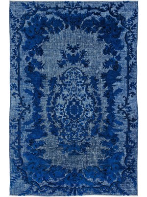 Atina Turkuaz Eskitme Yün Modern Desenli Yün Hav Toz Vermez Leke Tutmayan Salon Yolluk Mutfak El Dokuma Halı