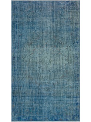 Atina Mavi Eskitme Yün Modern Desenli Yün Hav Toz Vermez Leke Tutmayan Salon Yolluk Mutfak El Dokuma Halı