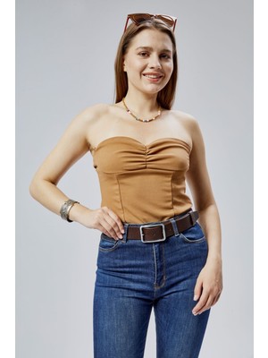 %100 Hakiki Deri Şık Kadın Kemeri 4 cm
