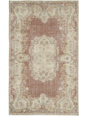 Bespoky 177x288 cm Bej Klasik Yün Halı | Salon Yatak Odası Halısı | %100 Doğal Yün El Yapımı El Dokuma | UNİQUE-9676