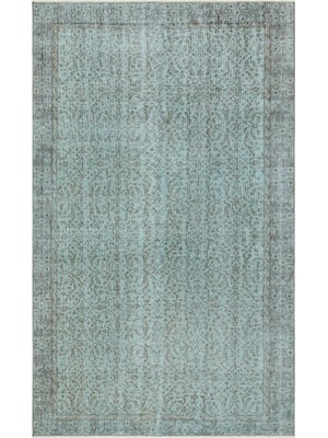 Bespoky 151x253 cm Bej Turkuaz Bitkisel Vintage Sarmaşık Halı | Salon Yatak Odası Halısı | UNİQUE-34265
