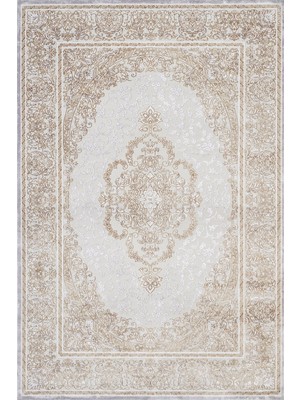 Bespoky 100x150 cm Altın Artemis Modern Klasik Yıkanabilir Halı | Mutfak Balkon Yatak Odası Halısı | Leke Tutmayan Kaymaz | ARTEMİS_DREAM-09706D