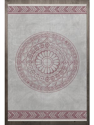 Bespoky 80x150 cm Gri Antique Modern Etnik Yıkanabilir Halı | Mutfak Balkon Yatak Odası Halısı | Leke Tutmayan Kaymaz | F_ANTİQUE-2000