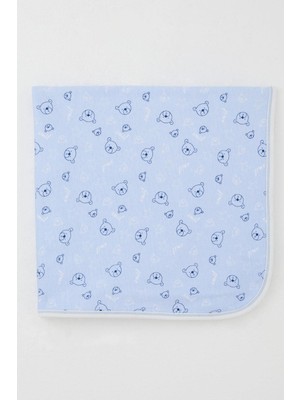 Breeze  Yenidoğan Bebek Battaniyesi Sevimli Ayıcık Figürlü Yıldız Desenli Standart, Mavi